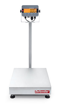 Stativwaage von Ohaus, Geeichte Ausführung,  Defender Hybrid 3000, mit Netz- und Akkubetrieb, von 60 kg bis 150 kg, Edelstahl Wiegefläche 420 x 550 mm